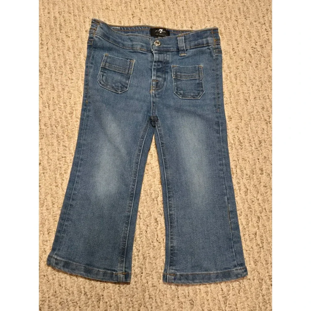 7 for All Mankind Toddler Denim Jeans Patch Pockets Girls 24 months Blue